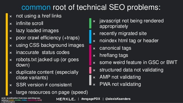 top technical seo issues stem from these areas